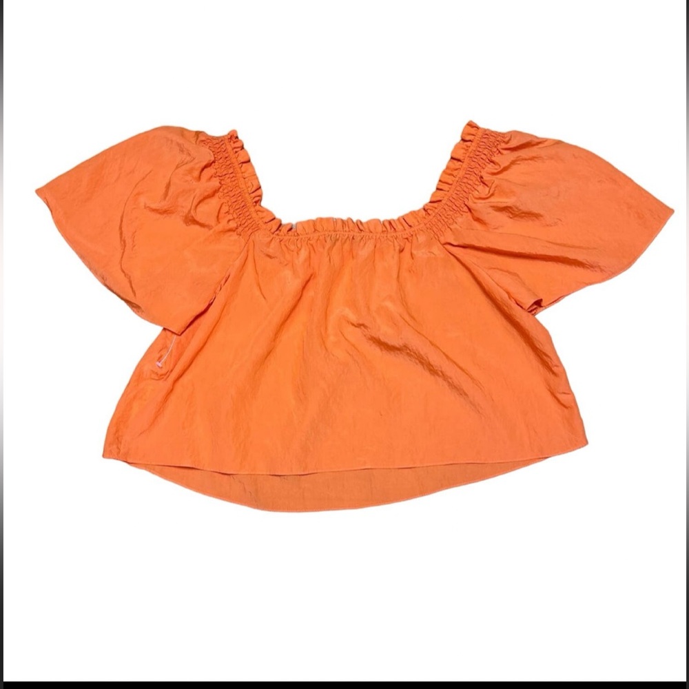 Eloquii Alexa Flutter Sleeve Blouse Color:Orange … - image 2